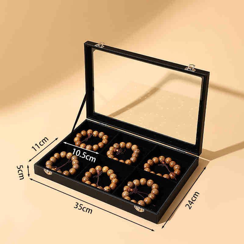 胡桃纹珠宝盒玻璃手镯手串首饰箱