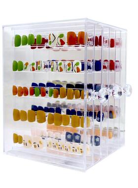 IYR7甲片防尘收纳盒透明亮片展示盒美甲店指甲贴片作品展示盒时尚