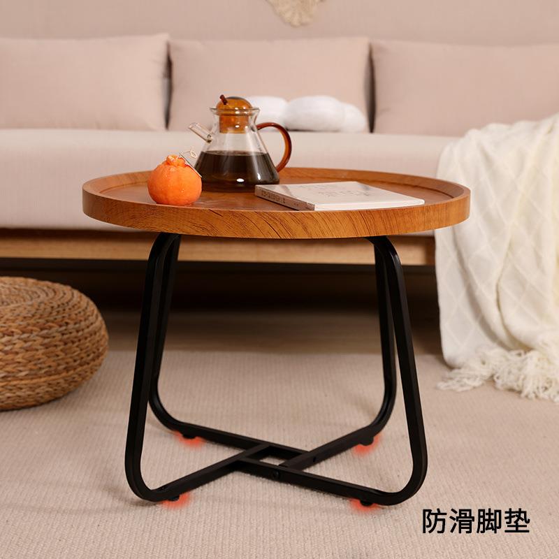 轻奢圆形茶几简约客厅阳台小茶几出租屋卧室小桌子北欧茶几地毯桌