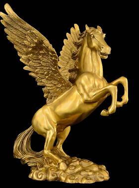 纯铜大号马摆件马到成功工艺礼品摆饰摆设办公室装饰品飞马生肖铜