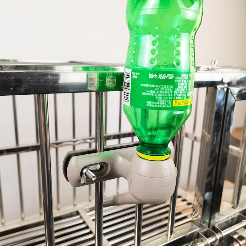 不锈钢笼挂式中小型饮水器围栏水壶加长水嘴喝水器不湿嘴悬挂式