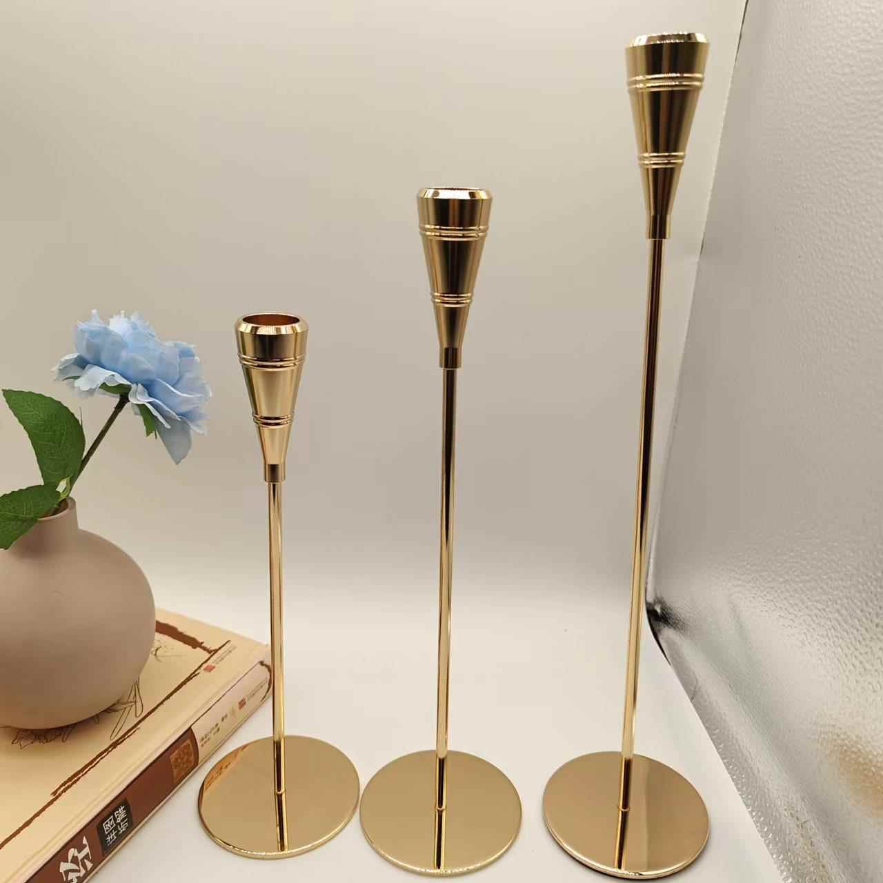 蜡烛烛台家居西餐浪漫烛光晚餐三件套摆件婚庆道具装饰烛台样板间