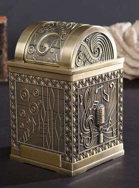 金属工艺品笔筒摆件KTV酒吧桌面垃圾桶收纳瓜皮