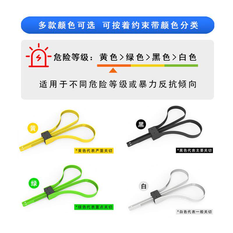约束带反复解锁可重复使用ASP塑料扎带含钥匙尼龙带拉环固定