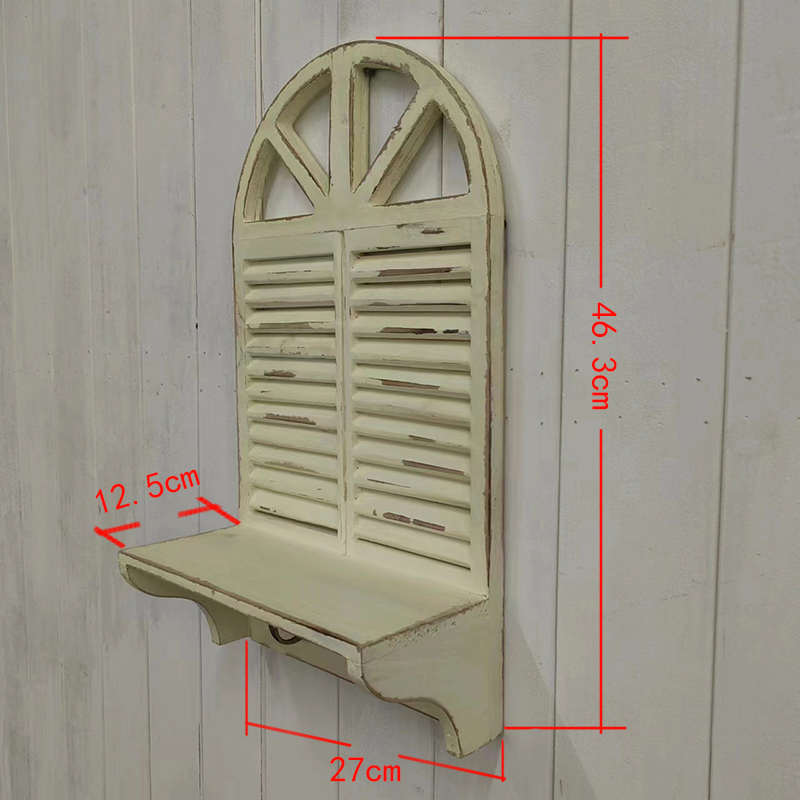 壁窗框圆弧复古做餐厅壁饰窗户假旧花园木宿法式艺客厅s228民庭院