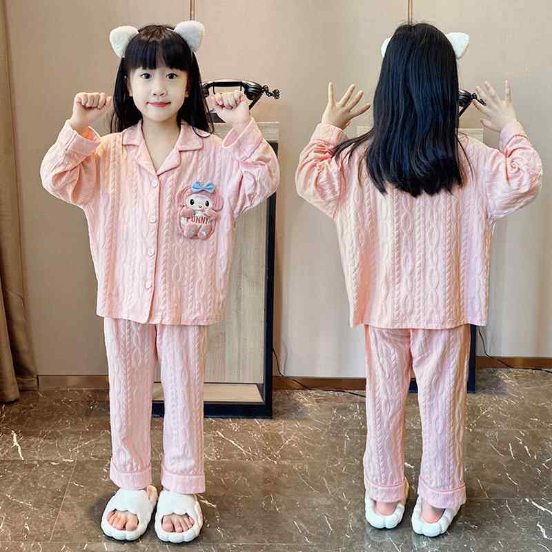 英国Next Kiss女童睡衣春季新款纯棉长袖洋气时尚儿童家居服套装