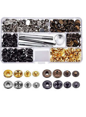 4种size供选4色各10套金属扣四合扣安装工具套装纽扣羽绒服按扣子