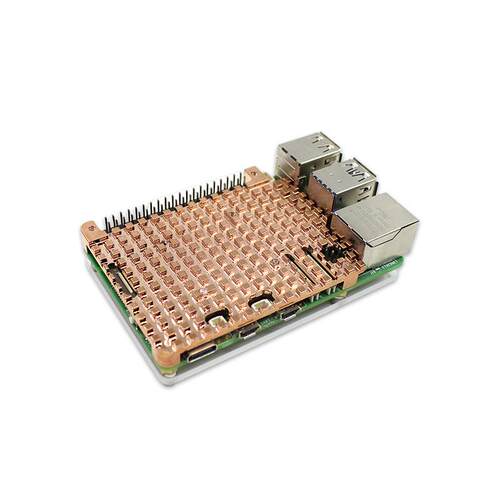 树莓派5 纯铜散热外壳 Raspberry Pi 5 铜散热器保护壳支架盒子