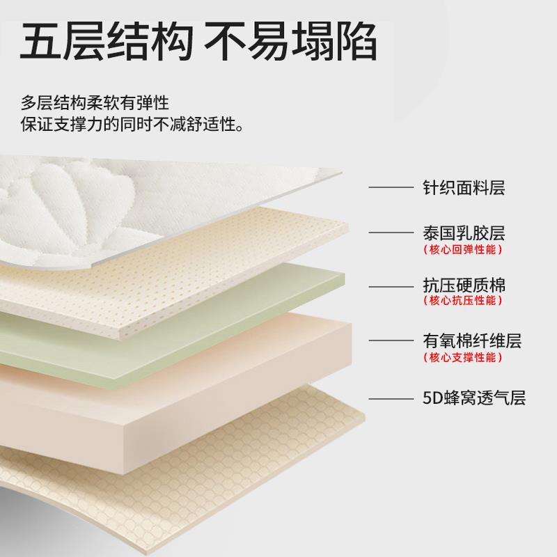 F77MMJ87乳胶床垫软垫家m用房租宿舍榻榻米海绵可垫1.5m1.8折叠定
