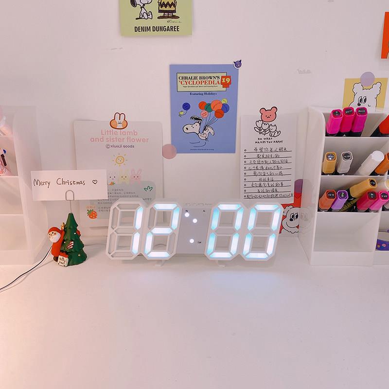 尤物少女i钟*少ZSV女的书桌摆件ns韩心风数字钟学生时钟表挂夜光