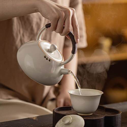 陶瓷户外明火养生烧水壶煮茶器家用茶具围炉煮茶壶炭火烧烤茶炉罐
