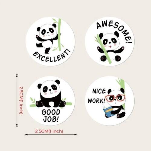 500Pcs 2.5cm Cute Animal Panda Label Stickers Roll for Envel