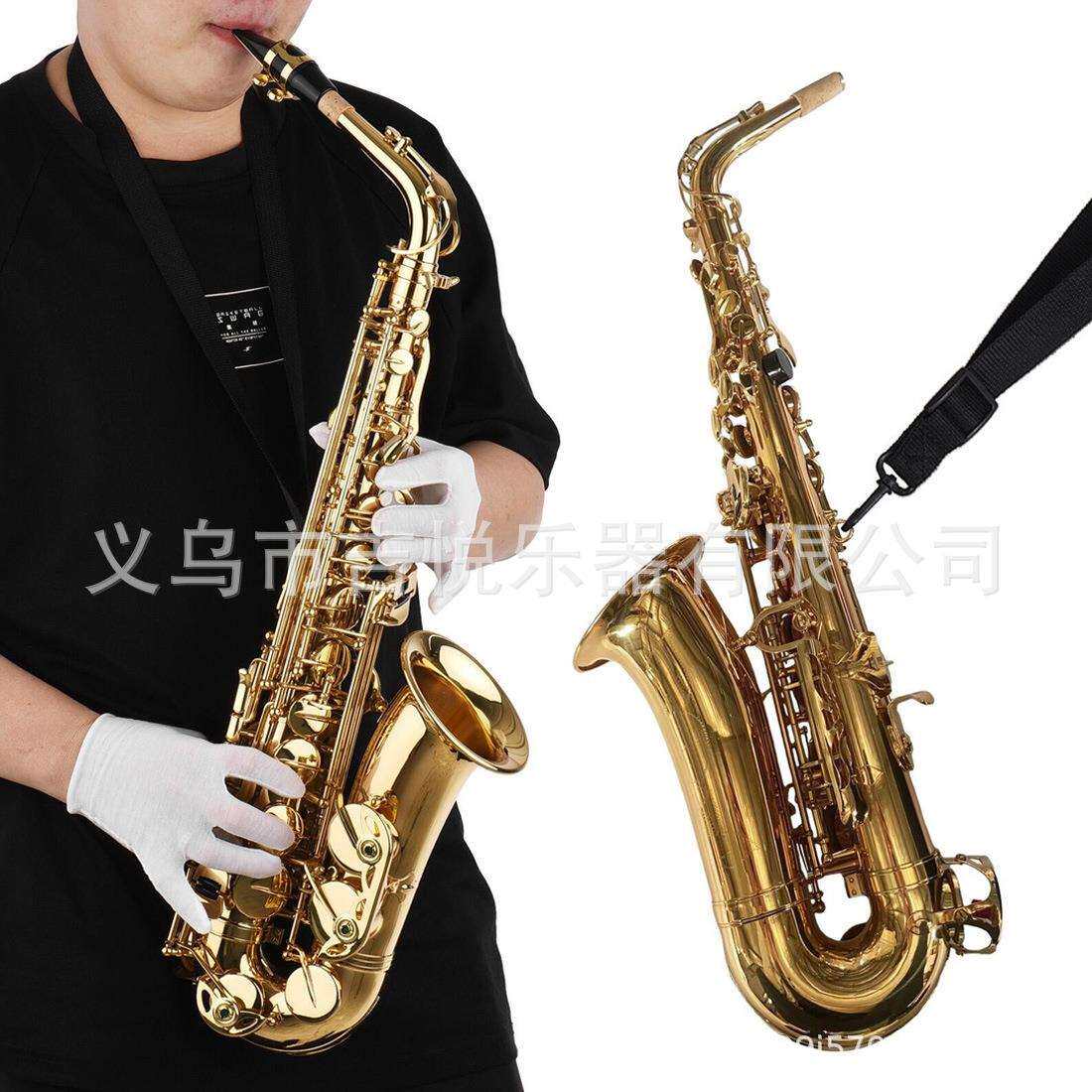 跨境货源 降e调中音萨克斯风管乐器Alto saxophone演奏型金萨克斯