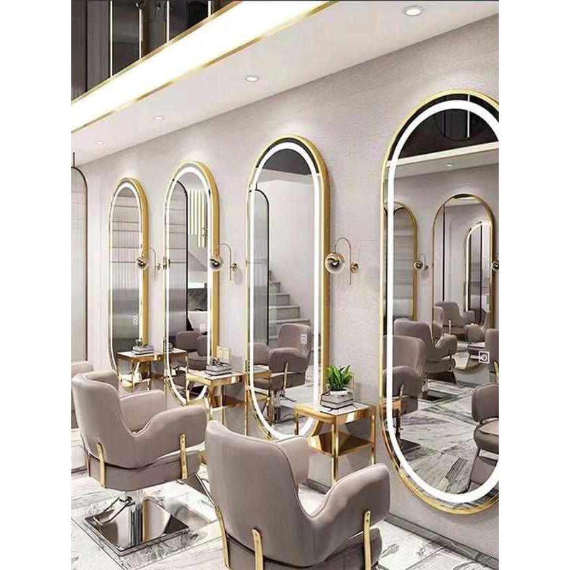 款led镜红理发店子美发店镜子镜台发廊潮j8单面带g3网灯