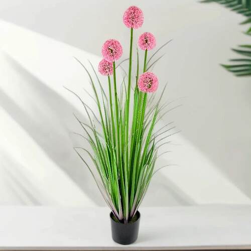 绿植仿真5头雪花球芦苇草仿真植物落地家居装饰品摆件北欧盆景