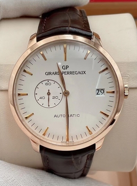 公价17.9万】98新GP芝柏18K玫瑰金49543-52-131-BKBA男士手表正品