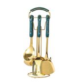 北欧轻奢厨具不锈钢套装 陶瓷手柄烹饪锅铲汤漏饭勺厨房用品七件套