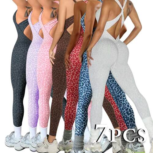 Yoga detachable chest cushion cross tie jumpsuit t