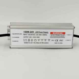 150防水电电源工程WFQ外贸24胶V12V150W铝壳IP67防水灌源质W保三