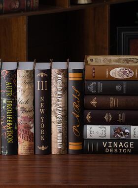 复古怀旧咖啡厅假书摆件密室逃脱装饰酒吧仿真书本道具模型空书盒