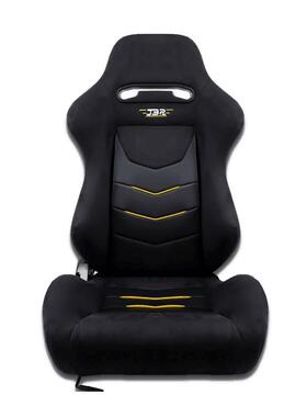 赛车汽车改装通用新款带滑轨黑色麂皮绒座椅