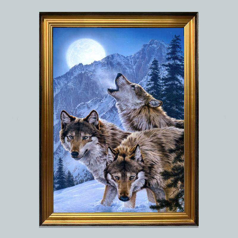 狼群办公室书房励志装饰画狼图腾壁画现代个性走廊玄关过道挂画