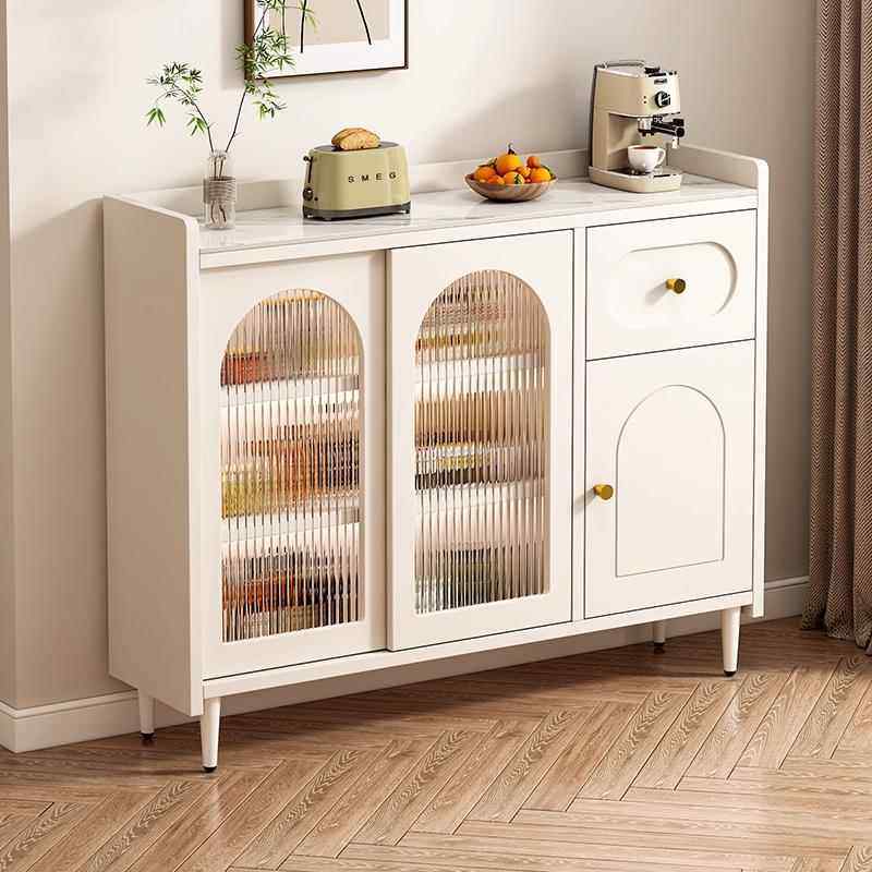 奶油风实木餐边柜靠墙一体客厅储物柜厨房橱柜家用置物极窄墙边柜,住宅家具,餐边柜,淘宝优惠券,粉丝福利购,淘宝优惠卷