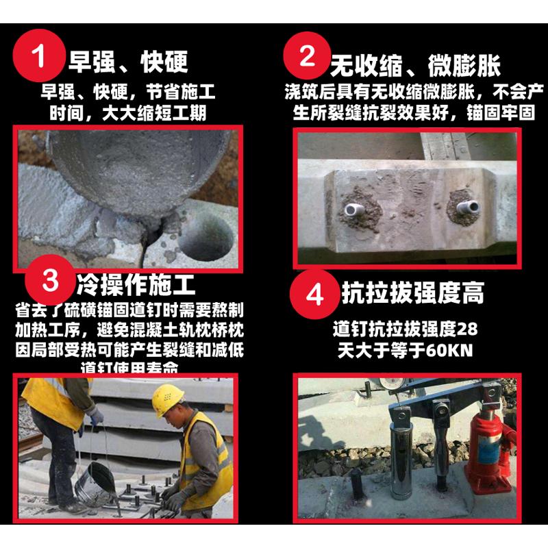 CGM320道钉锚固剂地脚螺栓铁路螺旋轨枕钢筋锚固隧道桥梁支座锚固