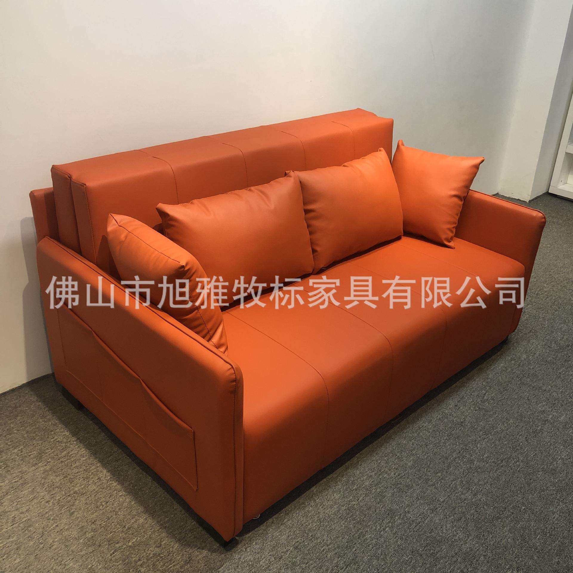 皮艺沙发床可折叠小户型多功能储物双三人两用沙发床