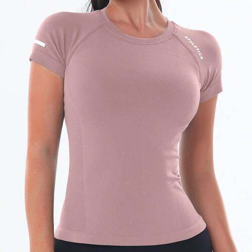 Sporty Women's Letter Print Raglan Short Sleeve Sports Tee
