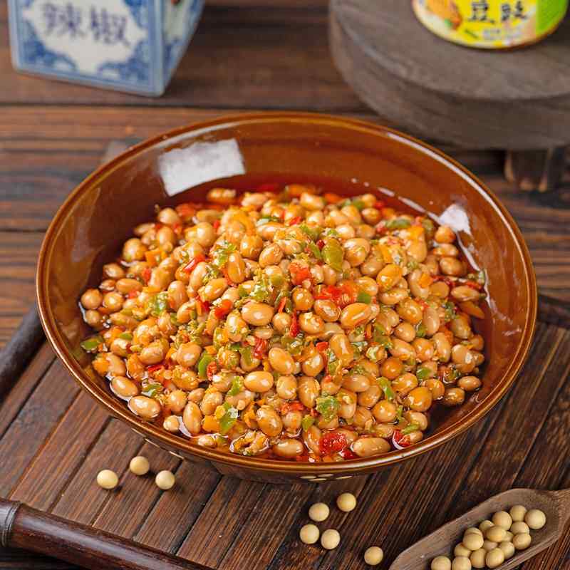 湖南特产香辣腊八豆青椒豆豉酱下饭菜炒菜调料拌面酱黄豆豉辣椒酱