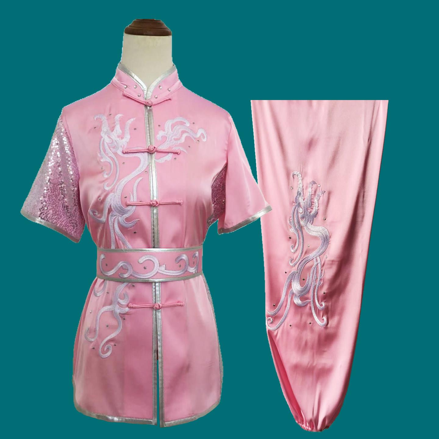 黛卿刺绣龙武术服男女成人儿童体考彩服长拳南拳竞赛练功服太极服