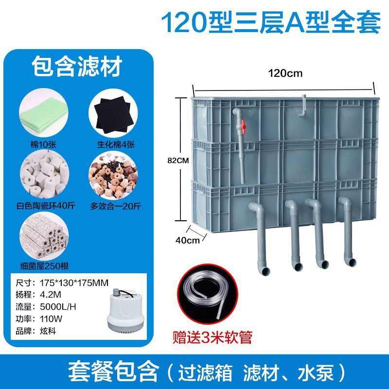 滴流盒盒菌上过滤过滤器氧箱滤大型系统培净水过滤置增鱼池滴周转