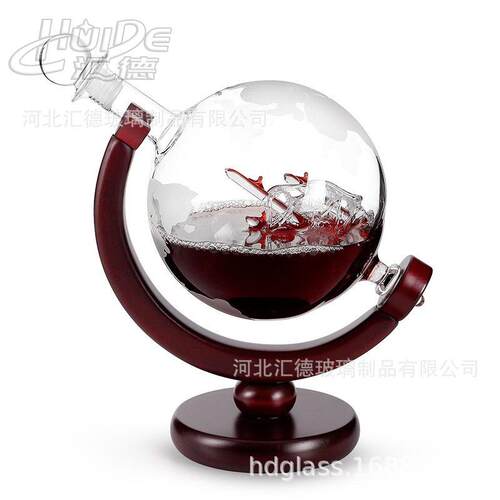 玻璃地球造型醒酒器 威士忌酒具 鸡尾酒分酒器 高硼硅玻璃酒瓶
