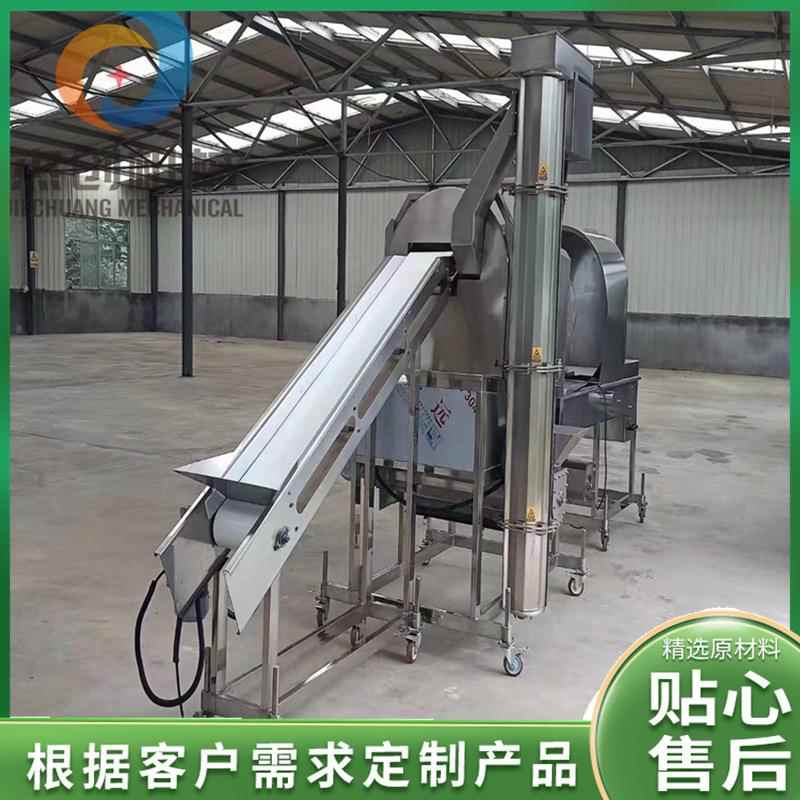 全自动面包虾上粉机器 天妇罗大虾裹粉机 大虾裹粉油炸整套流水线