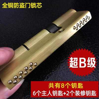 超B级防盗门纯铜锁芯全铜防暴防撬锁芯防盗门通用锁芯规格齐全