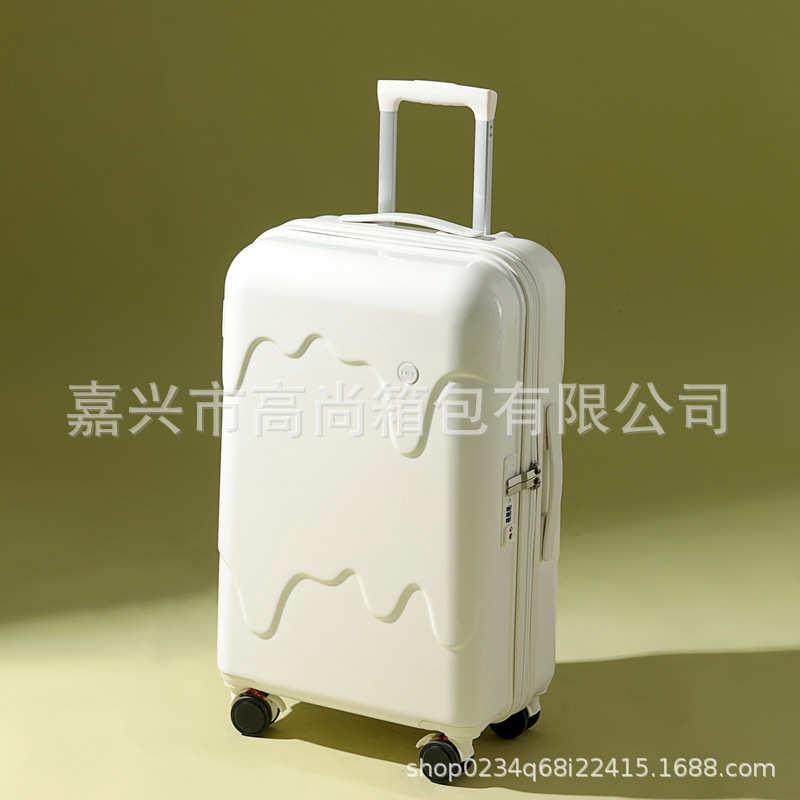 新款雪糕行李箱女万向轮弹簧刹车拉杆箱24寸男USB充电接口旅行箱