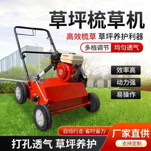 高密度草坪梳草机 草地枯草梳理打孔透气维护机 草坪养护利器