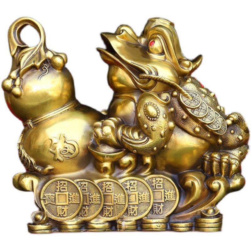纯铜金蟾摆件福禄聚宝盆三足蟾蜍财源滚滚蟾家居玄关店铺乔迁礼品