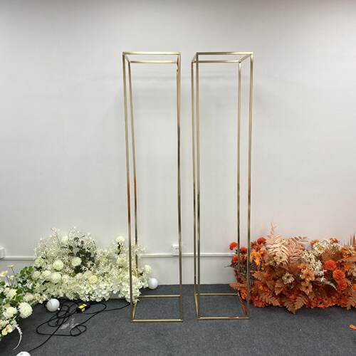 婚庆道具大号金色方框铁艺架子长方体花架屏风摆件布置几何路引