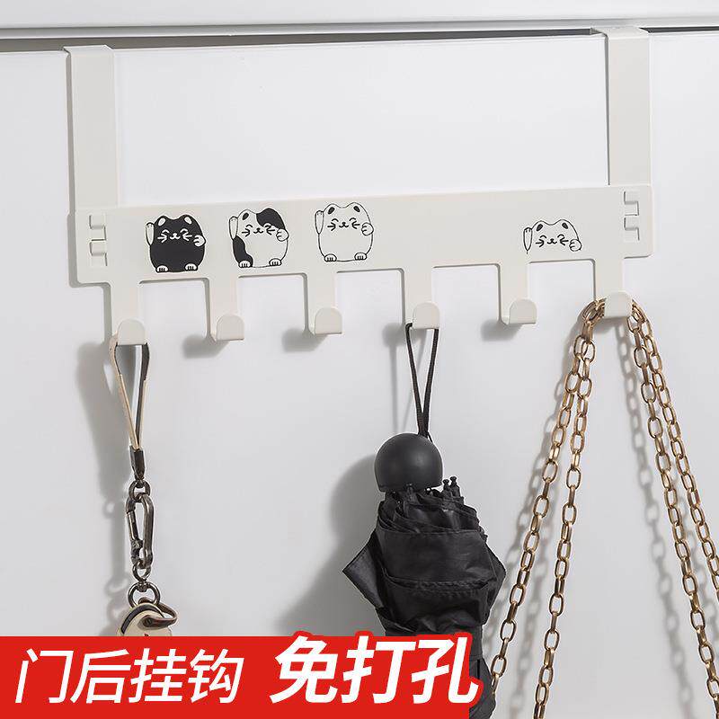 无痕门后挂钩可拆免钉门背式挂衣钩衣帽钩连排挂架门上置物架子