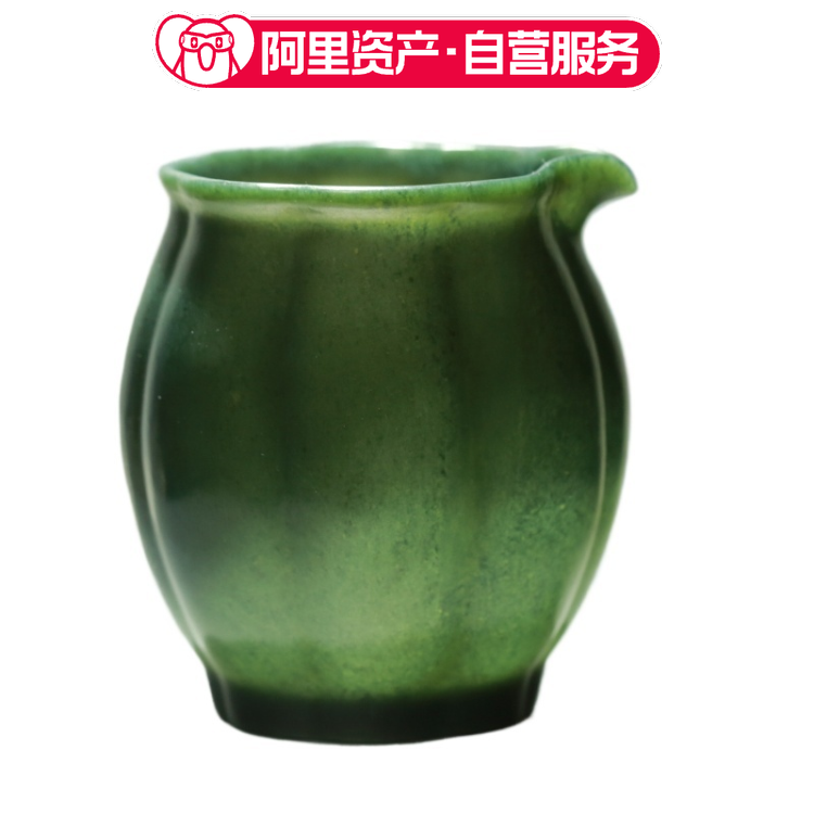 和田玉青玉 瓜棱公道  天然玉石 蒋宏利和田玉茶具 玉公道 高端茶