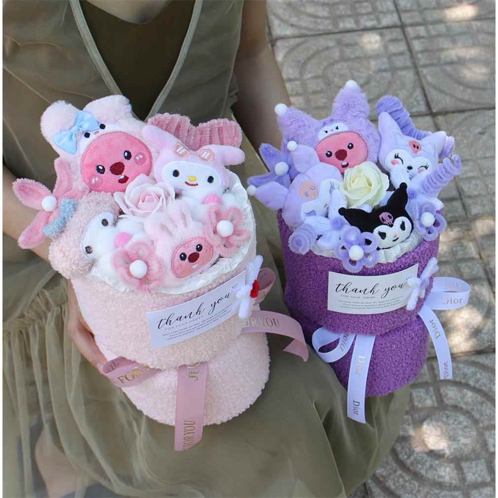 扭扭棒小海狸毛绒公仔玩偶花束七夕情人节送女朋友生日礼物儿童节