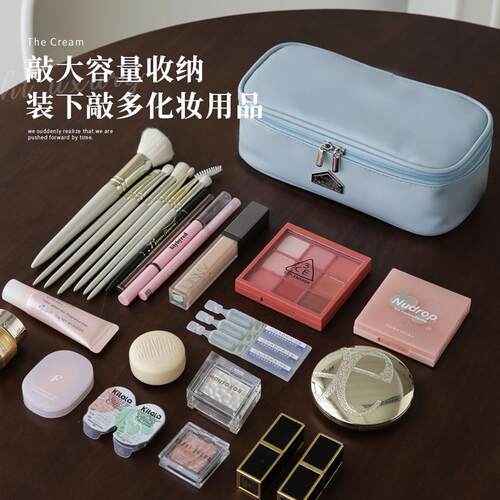 化妆刷收纳包女新款便携大容量眼影刷子分区袋旅行外出洗漱包