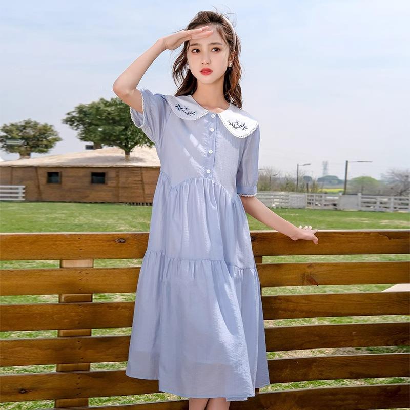 英国next ttat女童高级连衣裙儿童夏装洋气裙子女孩学院风公主裙