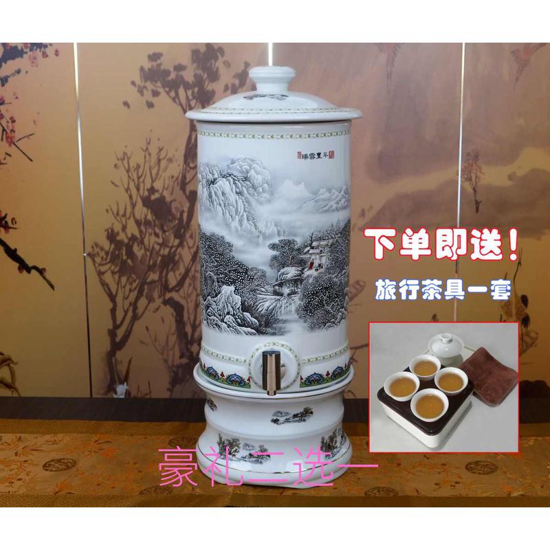 特惠陶瓷家用净水器带过滤缸储水罐客厅水缸龙头大小号水桶饮水机