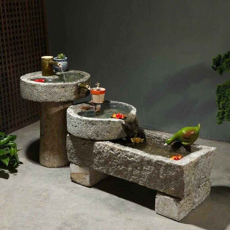 老旧石槽鱼缸鱼池造景石缸养鱼户外庭院石磨青石马槽流水景观摆件,家居饰品,流水摆件,淘宝优惠券,粉丝福利购,淘宝优惠卷