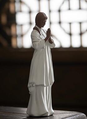 久造创意陶瓷中国风美女人物摆件禅意鱼缸造景家居客厅中式装饰品