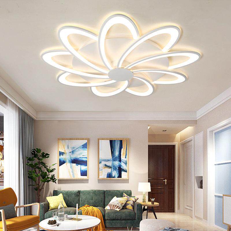 2026新款简约现代装修餐厅LED灯饰创意亚克力卧室客厅花朵吸顶灯