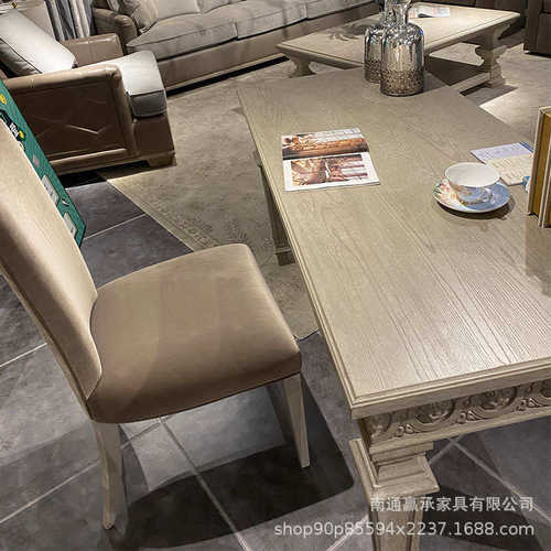 美式法式复兴办公桌书桌美橡木art家具建筑雕花家美式实木电脑桌